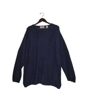 Segreto Men's Long Sleeves Wool Blend Black Knit Sweater Pullover Size XL